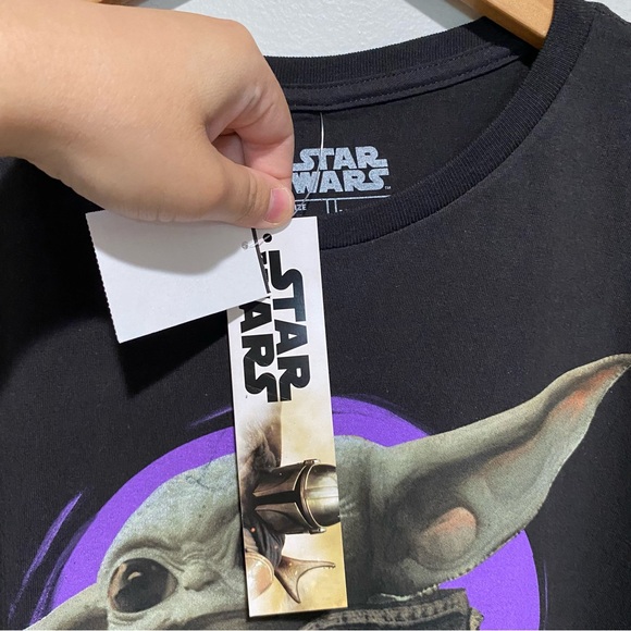 NWT Star Wars Black Tee with Baby‎ Yoda and Purple Accent Size XL - Picture 6 of 12